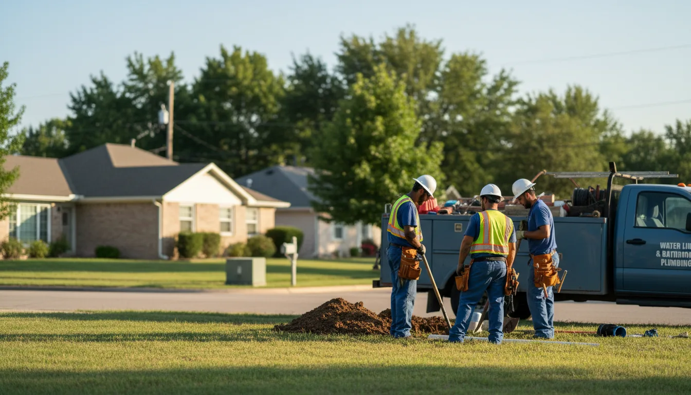 Residential water line and bathroom plumbing service in Peggs, OK